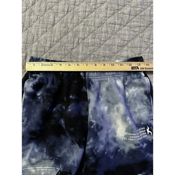 Hollister Tie Dye Sweat Shorts XS Blue Black Logo Lounge Athletic 4in Inseam Y2K - Picture 4 of 8